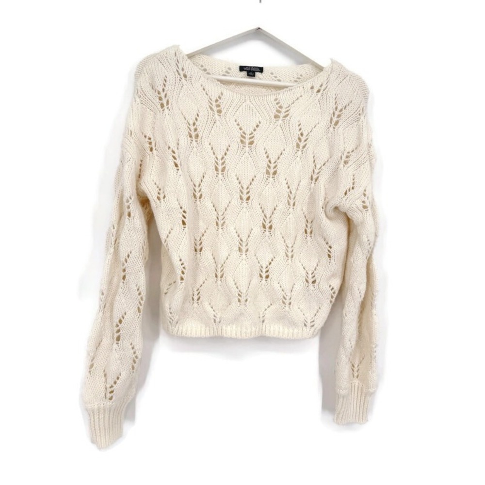 Wild Fable Cream Open Knit Pointelle Sweater XS